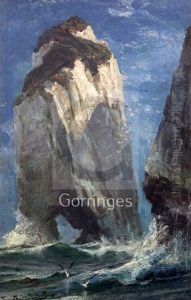 Chalk Stack Near Flamborough Head by Edwin Ellis