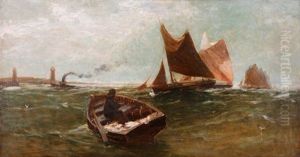Fishing Boats In The Channel by Edwin Ellis