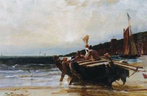 Hauling The Boat by Edwin Ellis