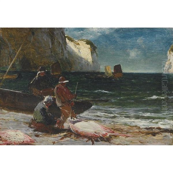 Landing Fish - Hauling From North Landing Flamborough (+ Robin Hood's Bay, Yorkshire; 2 Works) - view 1