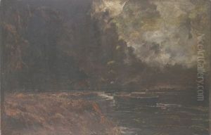 Boats Along The Coast- Nocturnal by Edwin Ellis