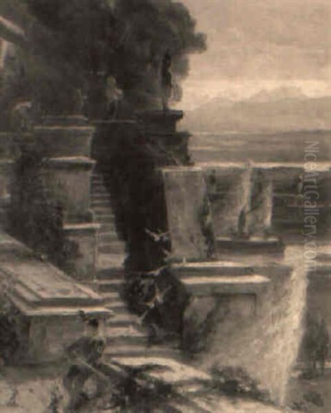 A Minstrel In A Terraced Garden - view 1