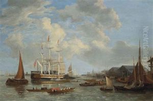 Royal Sovereign Lying Off The Dockyard At Deptford With King George Iv In Attendance Royal Sovereign Lying Off The Dockyard At Deptford With King George Iv In Attendance