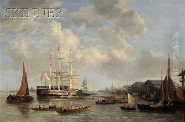 The Royal Yacht 'royal Sovereign' Off Deptford - view 1