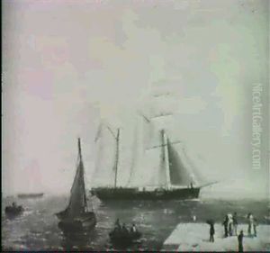 Ships Entering A Harbor by Joseph Francis Ellis