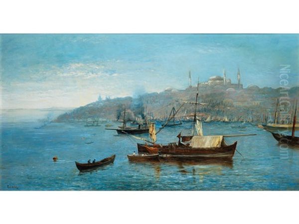 A Misty Morning - The Mosque Santa Sofia & Golden Horn, Constantinople - view 1