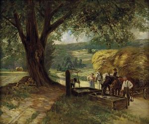Heuernte - Rast Bei Der Tranke