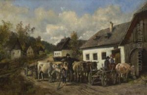Begegnung Auf Der Dorfstrase