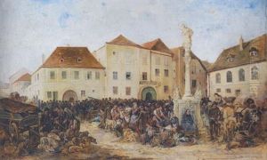 Markt Auf Dem Hauptplatz Von Krems