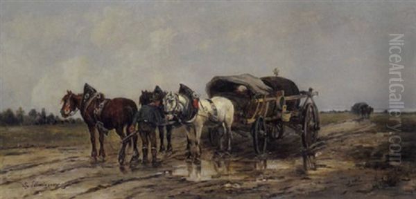 Bauer Mit Seinem Fuhrwerk - view 1
