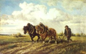 Ploughing The Fields by Ignaz Ellminger