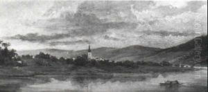 Abendfriede An Der Donau by Ignaz Ellminger