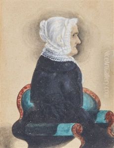 Miniature Portrait Of Elderly Woman by James Sanford Ellsworth
