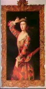 Portrait Of Mrs. Hester Booth,the Dancer by John Ellys