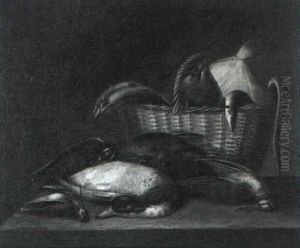 Dead Game And Fish In A Basket On A Table by Stephen Elmer