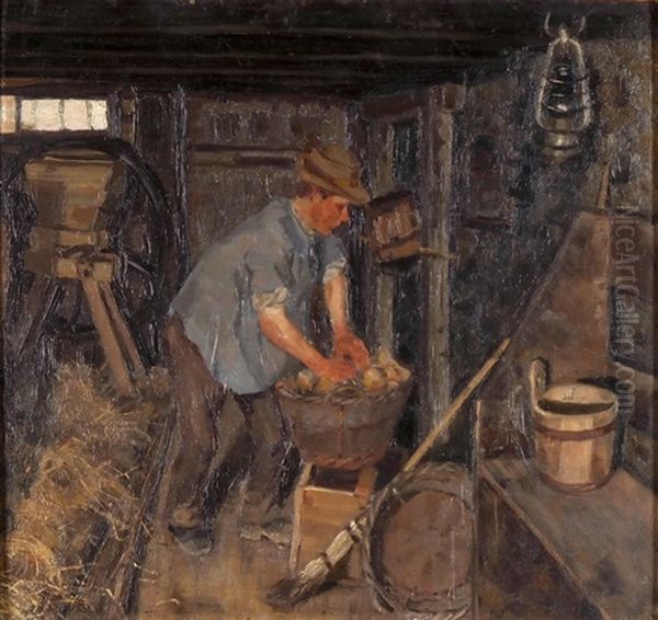 Stallinterieur Mit Bauer - view 1
