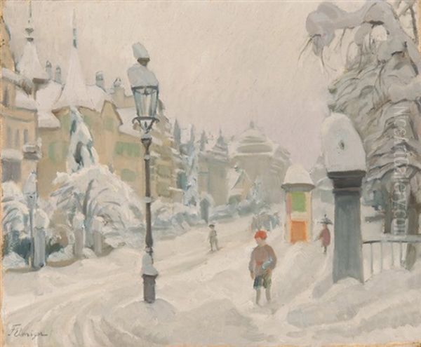 Auf Einer Verschneiten Strasse - view 1