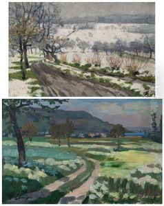 Fruhlingslandschaft Im Seetal (+ Winterlandschaft, Smllr; 2 Works) Fruhlingslandschaft Im Seetal (+ Winterlandschaft, Smllr; 2 Works)