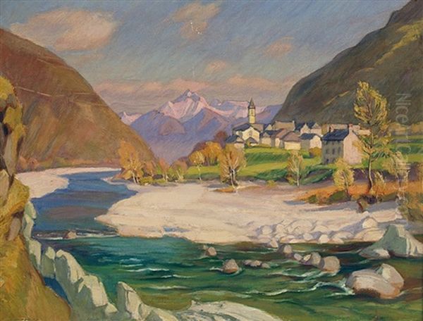 Valley In Southern Switzerland With A Church - view 1