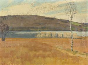 Herbstliche Landschaft Am Seeufer by Franz Jakob Elmiger