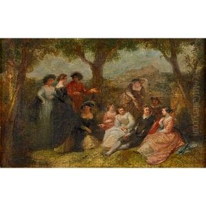 An Outdoor Gathering by Alfred W. Elmore
