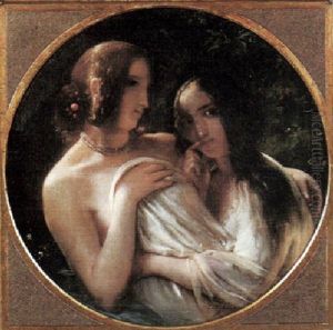 Zwei Madchen Im Garten by Alfred W. Elmore