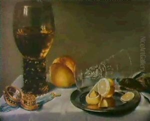 Fruhstuckstilleben Mit Einem Venezianischen Glas.