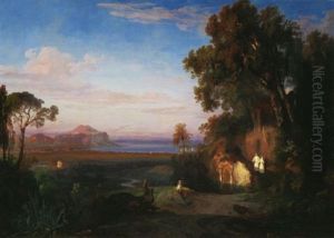 Ansicht Von Palermo Mit Dem Monte Pellegrino by Friedrich August Elsasser