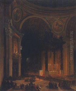 Messe Am Hochaltar Von St. Peter In Rom by Friedrich August Elsasser