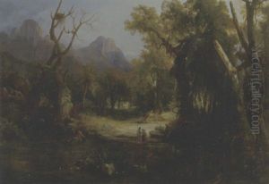 Junge Familie In Einem Urwald