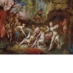 Actaeon Coming Upon Diana And Her Nymphs by Adam Elsheimer