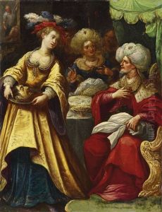 Salome Mit Dem Haupt Johannes Des Taufers by Adam Elsheimer