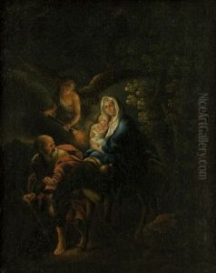 Die Flucht Nach Agypten - Nachtstuck by Adam Elsheimer