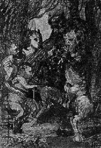 Musizierender Satyr Mit Zuhorern