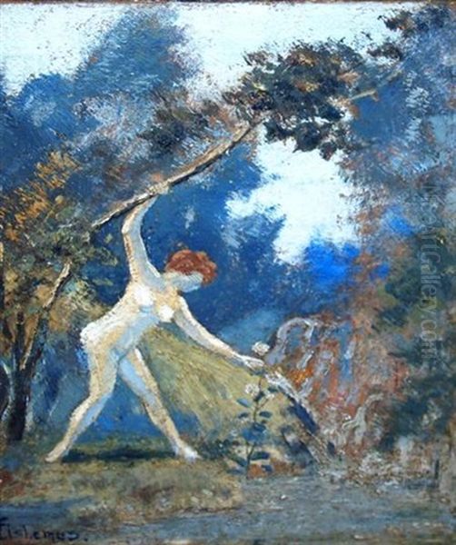 Nude Picking Flowers (+ Nude Bather At A Waterfall, Irgr; 2 Works) - view 1