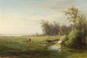Landscape With Cows by Derk Jan van Elten