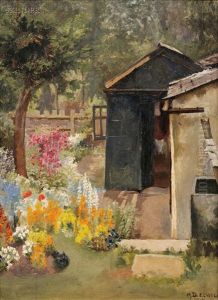 View Of A Summer Garden With Shed