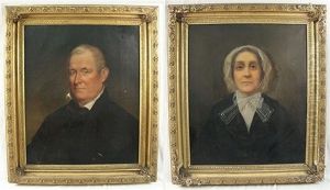 Portrait Of A Gentleman (+ Portrait Of A Woman; 2 Works) by William S. Elwell