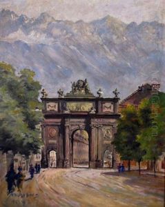 Stadtarchitektur Vor Bergmassiv by Walter Artus