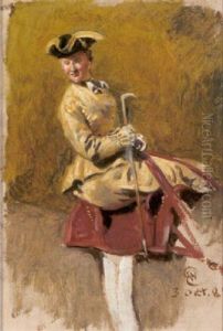 Elegante Dame Zu Pferd by Wilhelm Emele