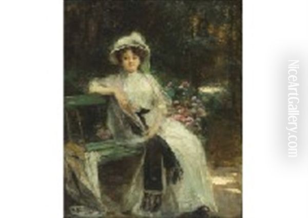 Femme Assise Banc - view 1