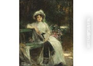 Femme Assise Banc by Adrien Henri Vital van Emelen