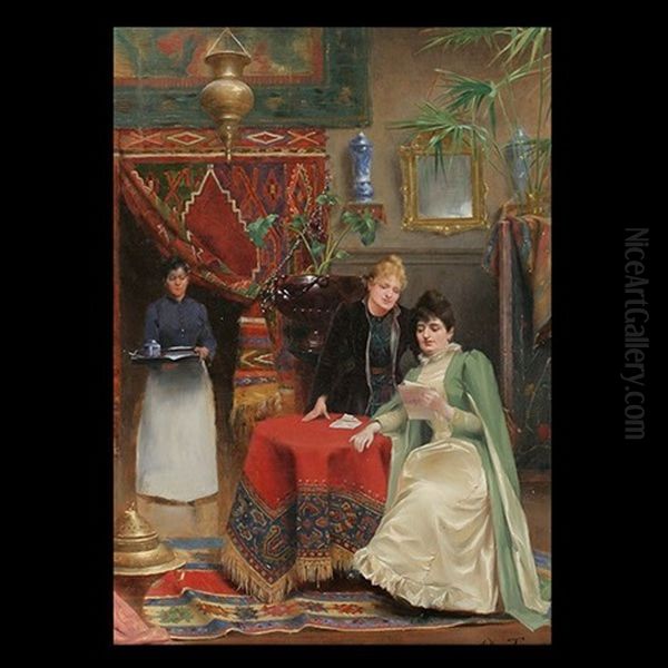 Two Women Reading A Letter In An Orientalist Interior - view 1