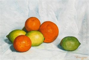 Stillleben Mit Orangen Und Zitronen by Hans Emmenegger