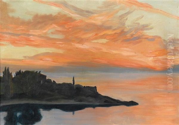 Abendstimmung Bei San Vigilio Vom Steinbruch Aus - view 1