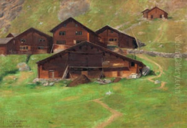 Alplandschaft Mit Bauernhausern - view 1