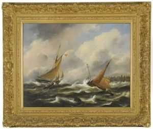 Boten Op Woliige Zee (boats On A Stormy Sea) by Govert Van Emmerik