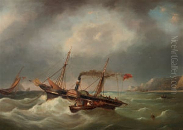 Dampfsegelschiff Vor Der Kuste Von Dover - view 1
