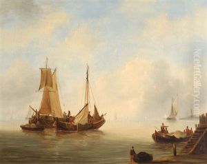 Ships In Calm Waters (+ Ships On A Stormy Sea; 2 Works) by Govert Van Emmerik