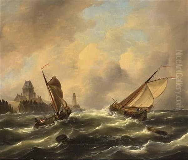 Sailing Vessels Off The Coast - view 1